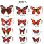 Foonii 72 PCS 3D Schmetterlinge Wanddeko Aufkleber Abziehbilder,schlagfestem Kunststoff Schmetterling Dekorationen, Wand-Dekor Rot