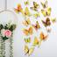 Foonii 72 PCS 3D Schmetterlinge Deko Wanddeko Aufkleber Abziehbilder,Butterfly Wandsticker 3D Wandtatoo für Die Wand Wohnung Hause Schlagfestem Kunststoff Schmetterling Dekorationen Wand-Dekor Gelb