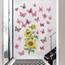 Foonii 72 PCS 3D Schmetterlinge Wanddeko Aufkleber Abziehbilder,schlagfestem Kunststoff Schmetterling Dekorationen, Wand-Dekor Rosa