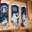 AhfuLife 90 x 30CM Groß Fensterbilder Weihnachten Weihnachtsmann für Weihnachten Deko, 6 Blatt Fenstersticker Weihnachtendeko mit Bäume Schneemänner Rentiere für Deko Türen Fenstern Schränken