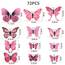Foonii 72 PCS 3D Schmetterlinge Wanddeko Aufkleber Abziehbilder,schlagfestem Kunststoff Schmetterling Dekorationen, Wand-Dekor Rosa