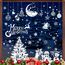 AhfuLife Fensterbilder Weihnachten, 202 Stück Fenstersticker Weihnachten Selbstklebend, Wiederverwendbar Doppelseitig Weihnachten Schneeflocken Rentier Fensterdeko für Xmas Party Weihnachtsdeko