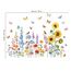 decalmile Fensteraufkleber Blumen Frühling Sommer Fenster Abziehbilder Blumenwiese Wildblumen Sonnenblume Vögel Anti-Kollision Fensterfolie Glas Fensterdeko Aufkleber