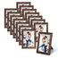 HORLIMER 15er Bilderrahmen Set 10x15 cm, Bruan Bilderrahmen mit Holzmaserung, Fotorahmen Collage für 15x10 Fotos und Bilder, Wand- oder Tischaufstellung
