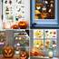 AUAUY 70PCS Halloween Fensterbilder, Statische Selbstklebend Wiederverwendbar Halloween Aufkleber, Bat Castle Baummonster Spinne Schädel Kürbis Halloween Deko Fenster für Party (9 Blatt)