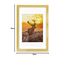 bomoe 18er Bilderrahmen Set – 6x 10x15 cm, 4x 13x18 cm, 4x 18x24 cm, 4x 20x30 cm Fotowand Bilder Set Holz & Kunststoffglas Holzbilderrahmen mit Passepartout Gold
