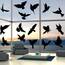 AUAUY 48PCS Groß Größe Anti-Kollision Fenster Aufkleber, Fensteraufkleber zur Vermeidung von Vogel-Kollisionen Vogel, Glastürschutz und Vogelschutz, Selbstklebende Vogelsilhouetten (12 Blatt-Weiß)