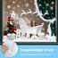 Nepfaivy Fensterbilder Weihnachten Selbstklebend Fensterdeko - 134PCS Wiederverwendbare Statische Fenstersticker mit Häuser und Schneeflocken, Winter Fensteraufkleber Weihnachtsfensterbilder Deko