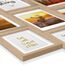 bomoe 18er Bilderrahmen Set – 6x 10x15 cm, 4x 13x18 cm, 4x 18x24 cm, 4x 20x30 cm Fotowand Bilder Set Holz & Kunststoffglas Holzbilderrahmen mit Passepartout Eiche