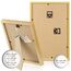 bomoe 18er Bilderrahmen Set – 6x 10x15 cm, 4x 13x18 cm, 4x 18x24 cm, 4x 20x30 cm Fotowand Bilder Set Holz & Kunststoffglas Holzbilderrahmen mit Passepartout Gold