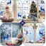 Weihnachtsdeko Fenster Deko,Blue Deer Fensterbilder Selbstklebend Abnehmbare Fensterdeko Statisch Haftende PVC Aufkleber Weihnachten,Fensterbilder Weihnachten Winter Deko