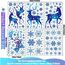 Weihnachtsdeko Fenster Deko,Blue Deer Fensterbilder Selbstklebend Abnehmbare Fensterdeko Statisch Haftende PVC Aufkleber Weihnachten,Fensterbilder Weihnachten Winter Deko