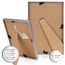 bomoe 18er Bilderrahmen Set – 6x 10x15 cm, 4x 13x18 cm, 4x 18x24 cm, 4x 20x30 cm Fotowand Bilder Set Holz & Kunststoffglas Holzbilderrahmen mit Passepartout Silber