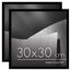 Americanflat Bilderrahmen 30x30 cm - schmaler Bilderrahmen (2er Pack) quadratisch 30x30 cm mit Plexi-Scheibe - integrierte Aufhängung für Wandmontage - Schwarz