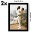 Americanflat Bilderrahmen 10x15 cm aus Kunststoff (2er Pack) - schmaler Fotorahmen 10x15 cm mit bruchsicherer Scheibe - inklusive Ständer und integrierter Aufhängung für Hoch- und Querformat - Schwarz