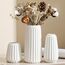 Sawoake Keramik Vasen Set von 3 - Weiße Matte Vasen für Pampasgras, Trockenblumen & Home Decor, Modernes Boho und Skandinavisches Design mit Natürlicher Textur（Wohnzimmer, Esszimmer, Hochzeitstisch）
