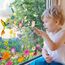 BBLIKE 9 Blätter Frühling Fensterbilder - Kolibri Blume Selbstklebend Doppelseitig Bedruckt Fenstersticker, Wiederverwendbare Fensterbilder für Fensterdeko