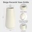 VASE BEIGE Keramik Vase, GUKJOB Blumenvase Keramik Vasen für Blumen, Dekorative Vasen für Pampasgras Deko, Modern Kleine Vase für Home Wohnzimmer Esstisch Bauernhaus Büro Dekor