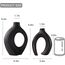 SUKIYPO Hohle Keramikvase, 2er Set Schwarz Moderne Vase für nordische minimalistische Dekoration, runde Boho-ästhetische Blumenvasen für Zuhause, Wohnzimmer, Büro, Bauernhaus, Bücherregal, Dekor