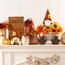 Godeufe 2 Stück Herbstdeko Wichtel Figuren Deko Herbst Dekoration Autumn Zuhause Elf Statue Tomte Urlaub Küche Gestuftes Tablett Party-Dekorationen