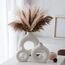 Sawoake Weiße Donut Keramik Vase für Moderne Home Decor, Runde Matte Vasen für Pampasgras, Neutral Boho Nordic Minimalismus Stil Blumenvasen（Groß）