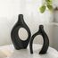 Keramik Vase, SUKIYPO Aufgewertet 2er Set Hohle Schwarz Moderne Vasen für Nordisches, Groß Vasen Deko, ästhetische Boho Blumenvasen für Zuhause, Wohnzimmer, Büro, Bauernhaus, Couchtisch Dekoration