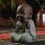 MonLiya Keramik Tiny Cute Buddha Statue Mönch Figur Kreative Buddha Basteln Puppen Ornamente Geschenk Klassisch Fein Keramik Kunsthandwerk Tee Zubehör Klein (7 x 10 cm)