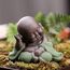 MonLiya Keramik Little Cute Buddha Statue Mönch Figur Kreative Baby Bastelpuppen Ornamente Geschenk Klassisch Chinesisch Fein Keramik Kunsthandwerk Tee Zubehör 2.8 '' Zoll hoch (Grün)