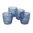 Windlicht Glas lackiert blau H 8 cm 4er Set