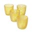 Boltze Windlicht Set Marilu 4-teilig (gelb, Deko-Gläser für Kerzen / Teelichter, Kerzenständer ø 8 cm, verschiedene Muster, Form rund, Teelichthalter) 2001878