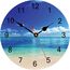 TAHEAT 30 cm Blau Meer Strand Wanduhr, Lautlos Geräuschlos Batteriebetrieben Uhren, Schön Himmel Wolke Deko für Schlafzimmer, Badezimmer, Küche, Esszimmer