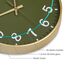 ACCSHINE Wanduhr Ohne TickgeräUsche Lautlos 30cm Modern Quarz Groß Batterie Betriebene Stereo Digital Wanduhr Einfach zu Lesen für Zimmer Zuhause KüChe Schlafzimmer BüRo Schule (Grün+Gold)
