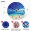 TAHEAT 20 cm Blau Himmel Meer Wanduhr, Ohne Tickgeräusche Leise Holz Strand Uhren, Modern Dekorativ Wanduhren für Schlafzimmer, Badezimmer, Küche