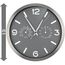 Bresser Funkuhr Wanduhr MyTime ND Thermo-Hygro mit geräuschlosem Funkuhrwerk, Edelstahlrahmen und Anzeige für Temperatur und Luftfeuchtigkeit, Grau, 250x250mm