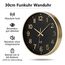 NESIFEE Wanduhr Funk Funkuhr Wand Lautlos Funkwanduhr Geräuschlos Funk Wanduhr Ohne TickgeräUsche 30cm Gold Groß Moderne Design Wohnzimmeruhr Küchenuhren Deko Wohnzimmer Badezimmeruhr Uhr Wand