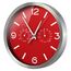 Bresser Funkuhr Wanduhr MyTime ND Thermo-Hygro mit geräuschlosem Funkuhrwerk, Edelstahlrahmen und Anzeige für Temperatur und Luftfeuchtigkeit, rot, 250x250mm