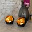 Gadgy Teelichthalter Schwarz Gold - Windlicht-Set 2-Pcs - Metall in Diamantform - Deko fur Esstisch & Wohndeko - Schwarz - 10 x 9 cm