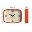 Jones Clocks® Movie wanduhr | Retro rechteckige uhr | 25 cm | Orange | Cooler designer-look im mid-century-stil für küche, wohnzimmer oder büro
