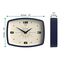 JONES CLOCKS® Movie wanduhr | Retro rechteckige Uhr | 25 cm | Blau | Cooler Designer-Look im mid-Century-Stil für küche, Wohnzimmer oder büro