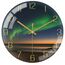 VIKMARI 10 Zoll/25cm Grüne Aurora Wanduhr - Geräuschlos Batteriebetrieben Aurora Nachthimmel Wanduhr, Dekorativ für Wohnzimmer/Küche/Schlafzimmer/Badezimmer/Büro