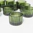 Vohocandle grüne Teelichthalter Glas Wiege Geripptes Design, 24 Stück Teelichtgläser klein für Weihnachten, Vintage Teelichtglas für Hochzeit, Heimdekoration und Geburtstagsfeier(5 cm x 3,5 cm)