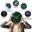 VIKMARI Glass wanduhr Silent-Non Ticking Wand Clocks- qualität Quarz-batteriebetriebene runde 12 Inch dunkelgrün
