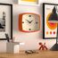 Jones Clocks® Movie wanduhr | Retro rechteckige uhr | 25 cm | Orange | Cooler designer-look im mid-century-stil für küche, wohnzimmer oder büro