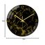 VIKMARI Schwarzes-Goldenes Modernes Marmor-Textur 30CM Wanduhr mit Golduhrenzeigern - Geräuschlos, batteriebetrieben, runde Quarzuhr - Rustikale Dekoration für Küche, Schlafzimmer, Wohnzimmer & Büro