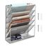 VEUWOLM Zeitschriftenhalter Wand, 6 Fächer, 40,5 x 32,5 x 10,5 cm Dokumentenhalter A4, Zeitschriften Wandhalter, Metall Querformat Prospekthalter für Büro, Schreibtisch