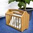 Relaxdays Zeitungsständer aus robustem Bambus mit Henkel als platzsparender Magazinhalter mit Tragegriff zum Transportieren für Zeitungen, Zeitschriften, Kreuzworträtsel HBT: 33 x 42 x 21 cm, natur