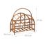 Relaxdays Zeitungsständer Rattan, runde Zeitungsablage, Zeitschriftenhalter, HxBxT: 47 x 43,5 x 20,5 cm, Holz, Natur