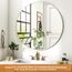 Koonmi 91cm Round Wall Mirror, Circle Bathroom with Metal Frame Hanging Leaning for Entryways, Washrooms, Living Rooms, Silver