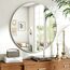 Koonmi 91cm Round Wall Mirror, Circle Bathroom with Metal Frame Hanging Leaning for Entryways, Washrooms, Living Rooms, Silver