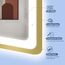 STARLEAD 100x70cm Golden LED-Badspiegel-mit-Beleuchtung und Bluetooth, Entfoggen, Dimmbar, 3 Lichtfarben, HD Gehärtetes Glas, IP44 Wasserdicht, Horizontal/Vertikal